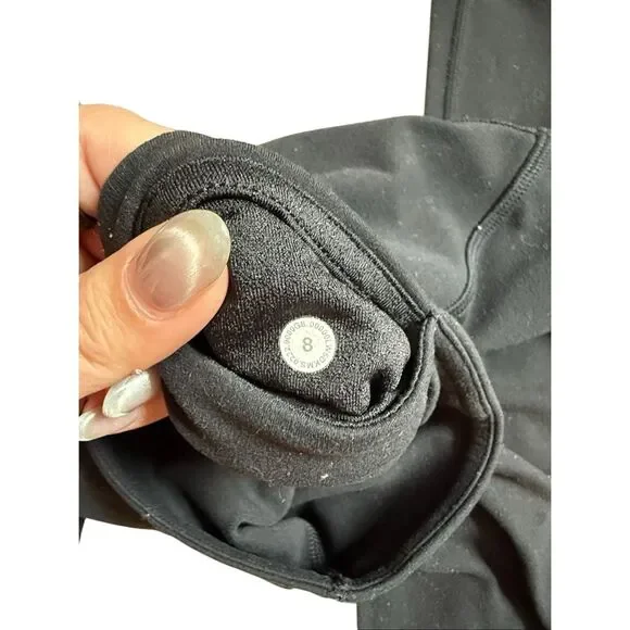 Lululemon Black Groove Flare Yoga Pants 8 - Picture 4 of 5